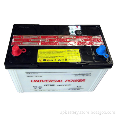 Automobile Battery Car Battery Dry Charged N70z 12V 75ah